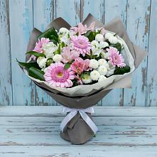Букет цветов из:  Герберы, Альстромерии и Хризантемы в Воскресенском новая Москва