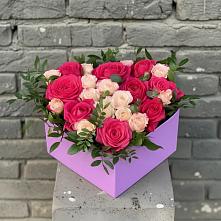 Цветочная композиция из Розы в коробке в Воскресенском новая Москва