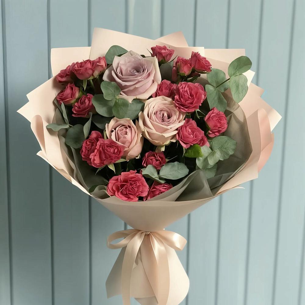 Букет цветов из: Гвоздики и Розы в Воскресенском новая Москва