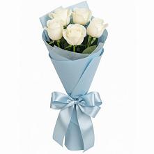 Букет 5 Белых роз Проуд в Воскресенском новая Москва