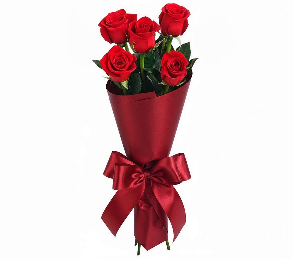 Букет 5 Красных роз Эдлесс Лав в Воскресенском новая Москва