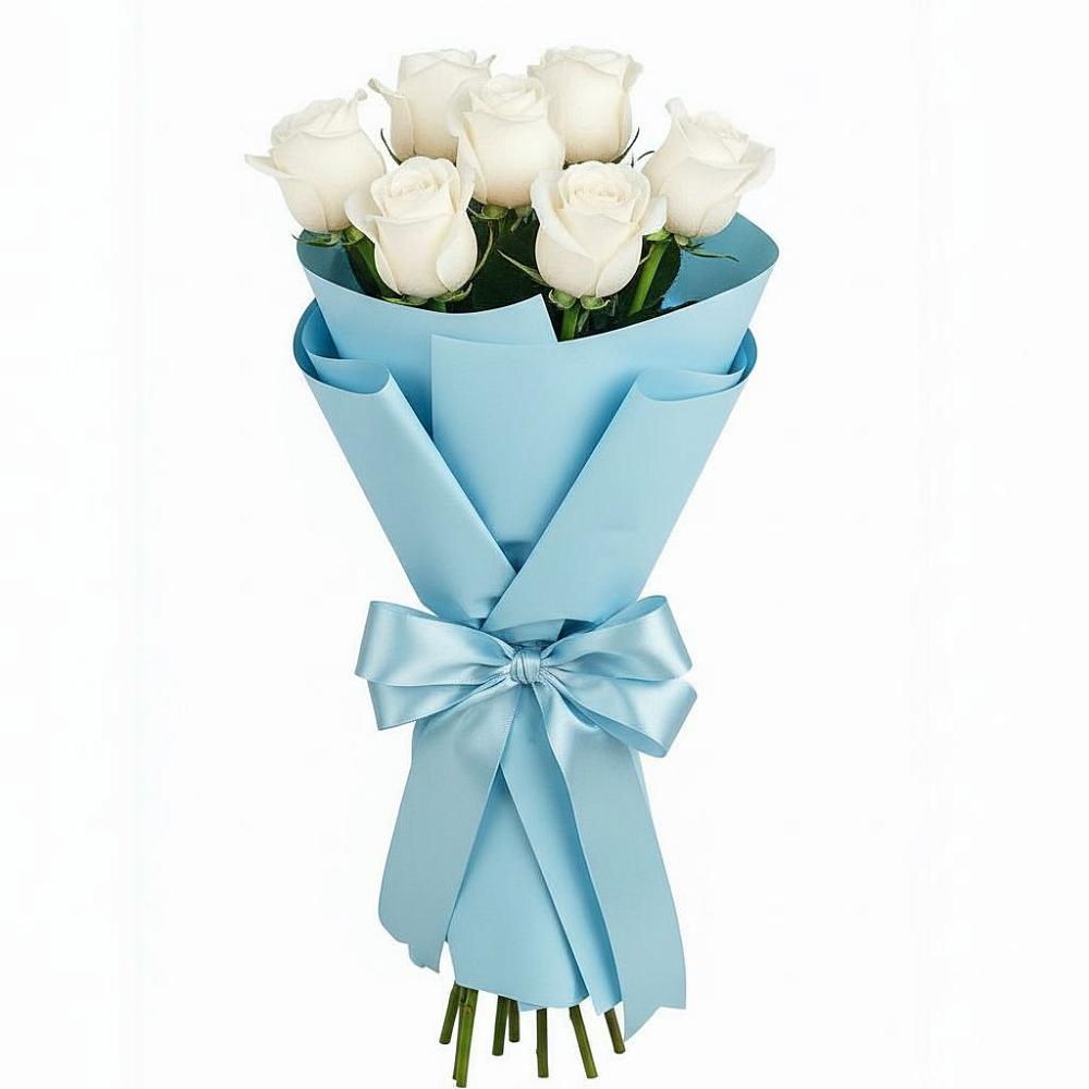 Букет 7 белых роз Проуд в Воскресенском новая Москва