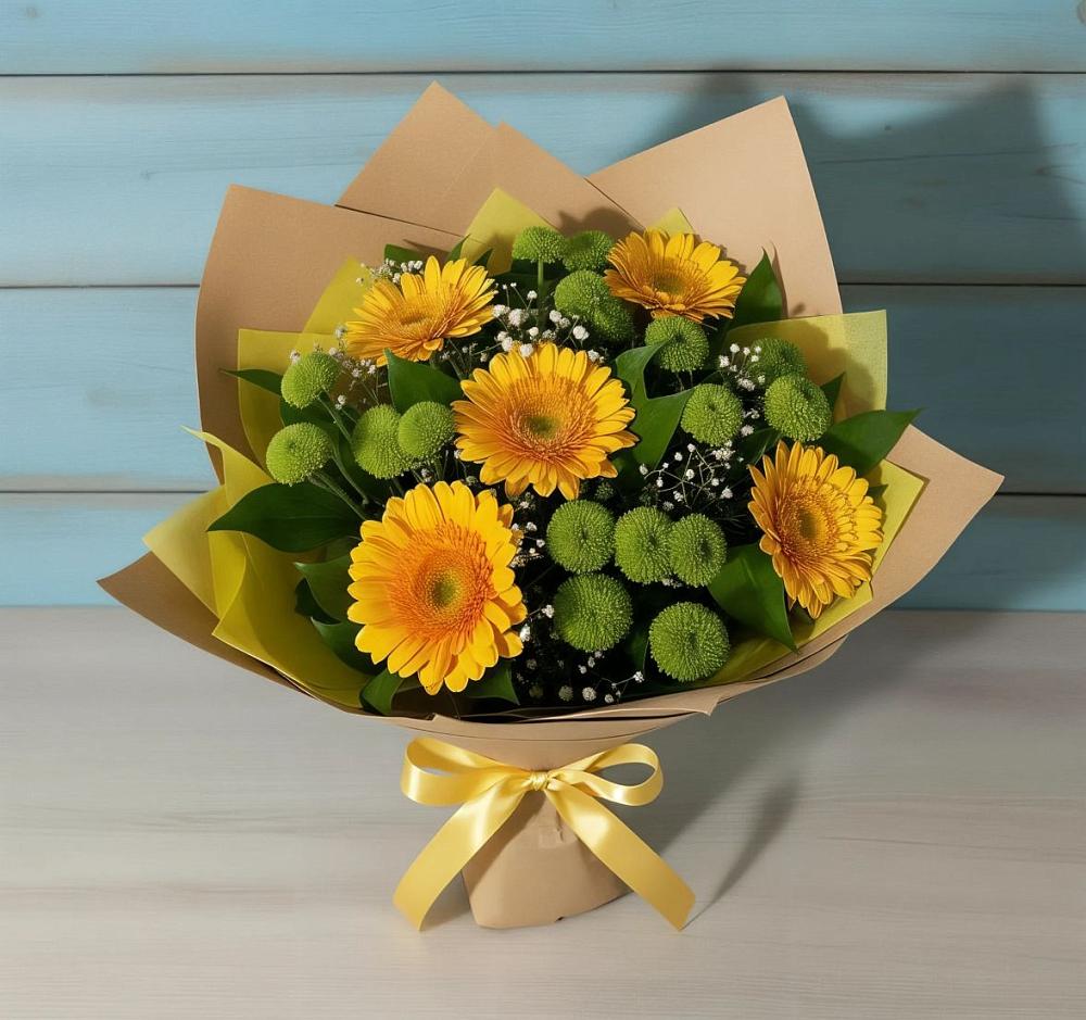 Букет цветов из: Герберы и Хризантемы в Воскресенском новая Москва
