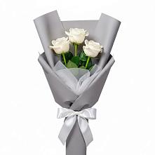 Букет 3 белые розы #REPLACE_PRED# Воскресенском новая Москва