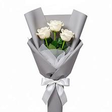 Букет 3 белые розы в Воскресенском новая Москва