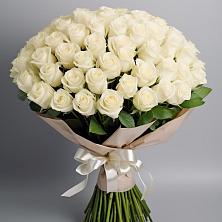 Букет 101 беля роза Белоснежка в Воскресенском новая Москва