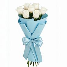 Букет 7 белых роз Проуд в Воскресенском новая Москва