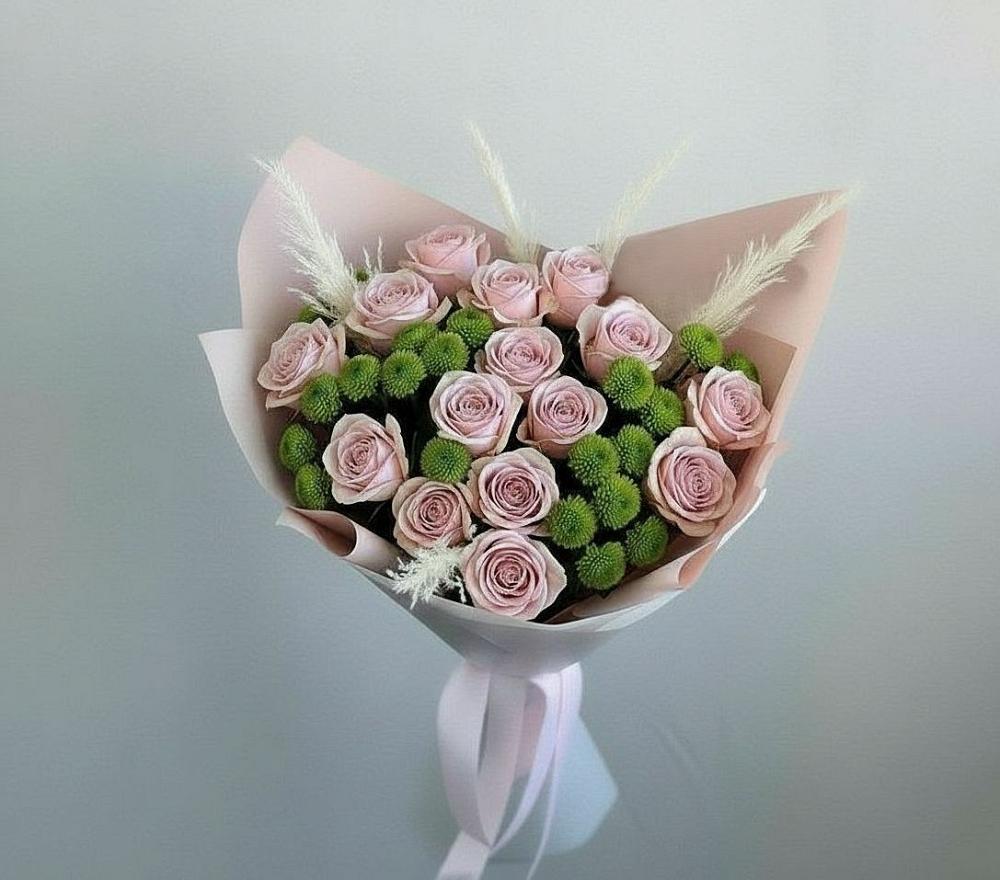 Букет цветов из: Розы и Хризантемы в Воскресенском новая Москва