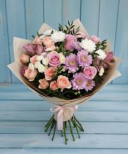 Букет цветов из:  Хризантемы, Розы и Альстромерии в Воскресенском новая Москва