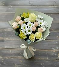 Букет цветов из:  Альстромерии, Розы и Хризантемы в Воскресенском новая Москва
