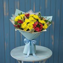 Букет цветов из:  Альстромерии и Хризантемы в Воскресенском новая Москва