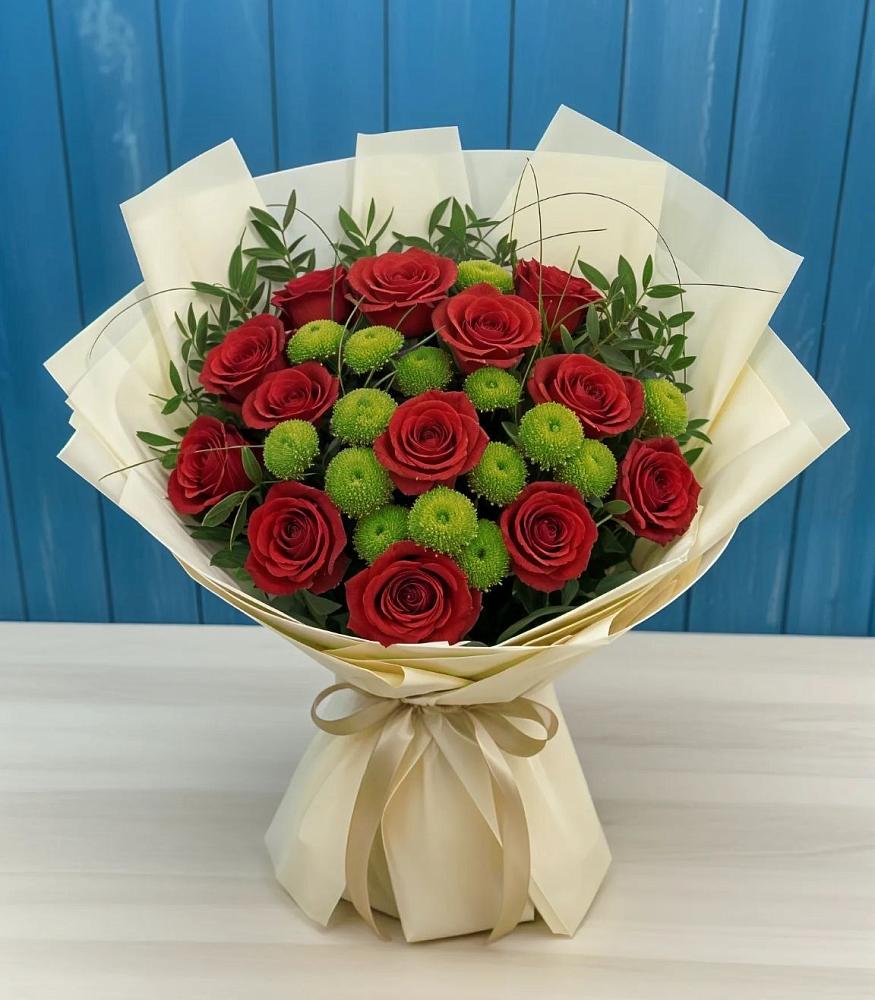 Букет цветов из: Розы и Хризантемы в Воскресенском новая Москва