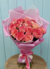 Букет 15 Розовых роз Равель в Воскресенском новая Москва